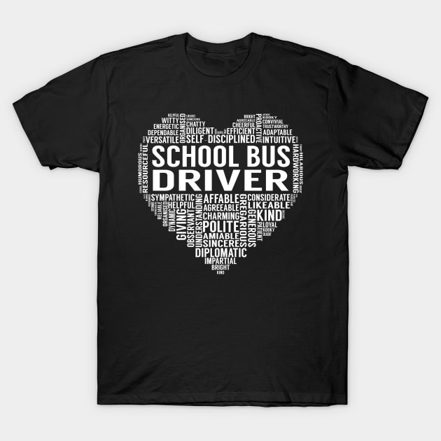 School Bus Driver Heart T-Shirt by LotusTee